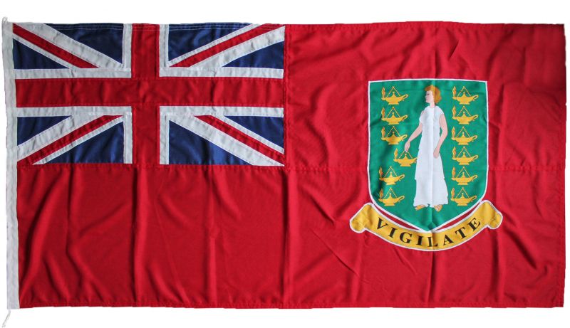 1.5yd 54x27.5in 137x68 cm British Virgin Islands red ensign (woven MoD fabric)
